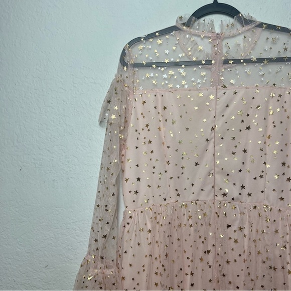 Mesh Star Long Sleeve Overlay Maxi Dress - Picture 9 of 15
